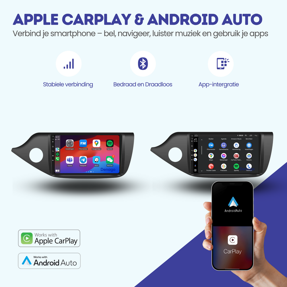 Radio para coche Kia Ceed CarPlay | 2012 a 2017 | Denago DNG-A68 | 9 pulgadas | Androide 13 | CarPlay inalámbrico y Android Auto