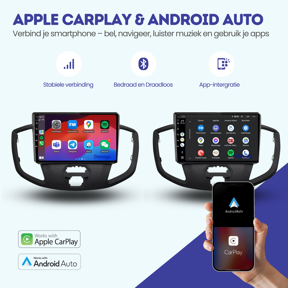 Radio para coche Ford Transit CarPlay | 2014 a 2021 | Denago DNG-A62 | 9 pulgadas | Androide 13 | CarPlay inalámbrico y Android Auto