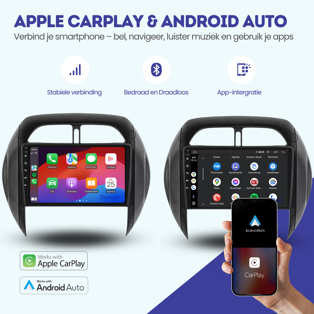 Radio para coche Toyota RAV4 CarPlay | Denago DNG-A55 | 9 pulgadas | Androide 13 | CarPlay inalámbrico y Android Auto