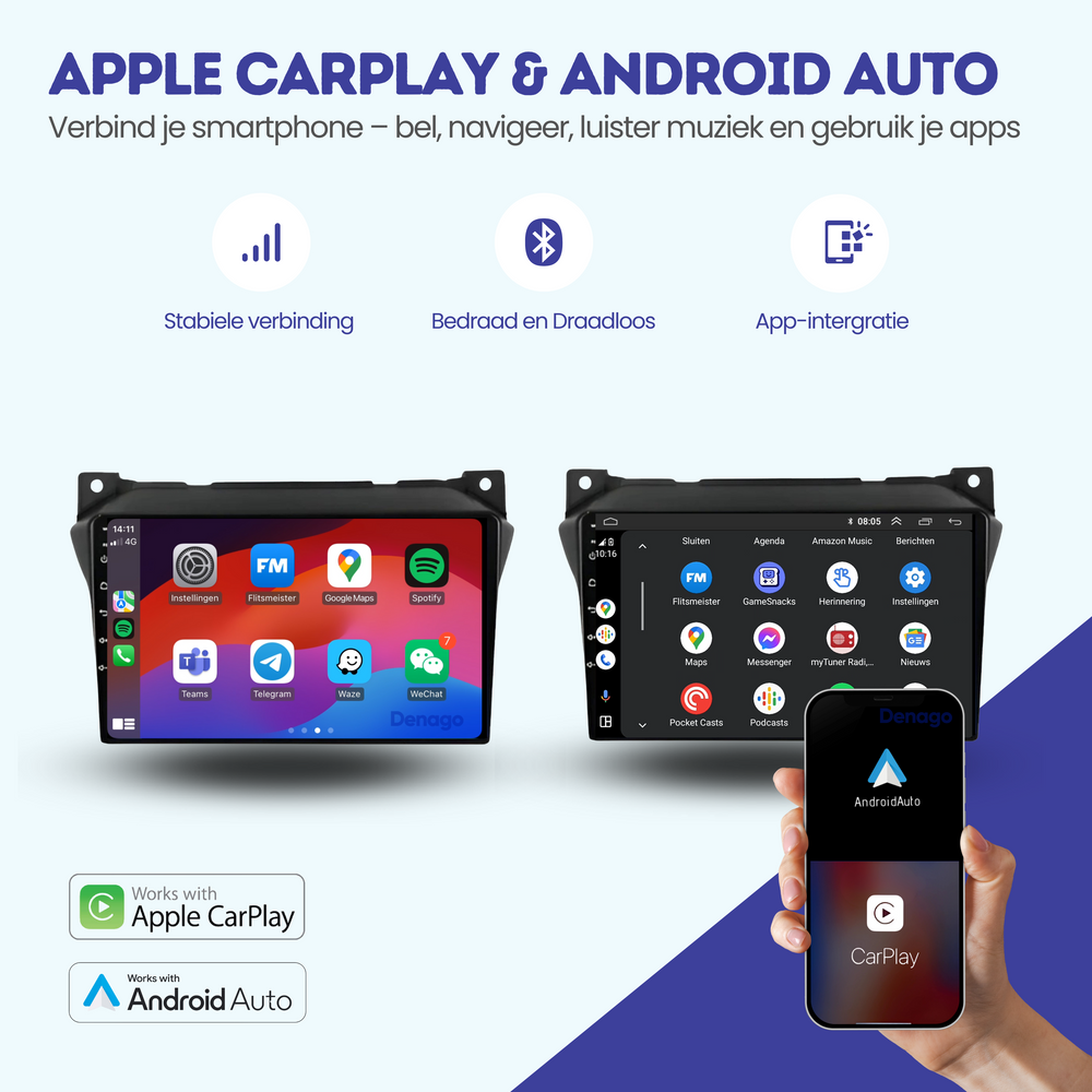 Radio de coche Suzuki Alto CarPlay | 2008 a 2016 | Denago DNG-A53 | 9 pulgadas | Androide 13 | CarPlay inalámbrico y Android Auto