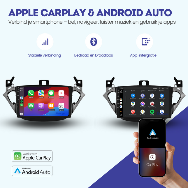 Opel Adam CarPlay autoradio | 2014 t/m 2019 | Denago DNG-A382 | 9 inch | Android 13 | Draadloos CarPlay & Android Auto