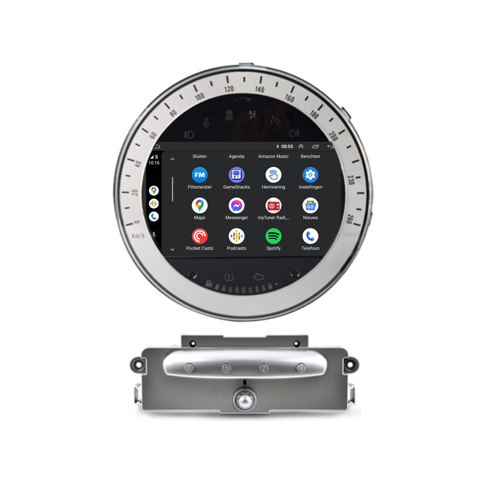 Mini Cooper CarPlay Autoradio | Argent | 2006 à 2013 | Android Auto