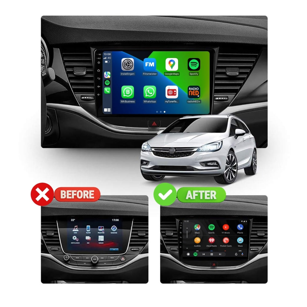 Opel Astra K | Android 13 | Autoradio | 2015 t/m 2021 | CarPlay & Android Auto