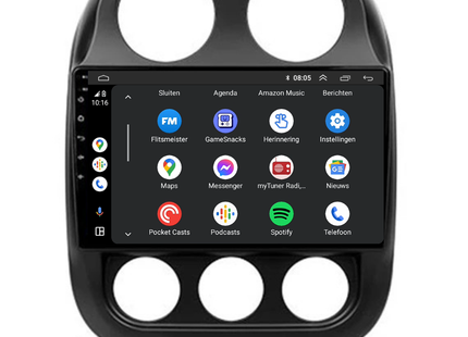 Jeep Compass | Android 13 | Autoradio | 2010 t/m 2016 | Carplay & Android Auto