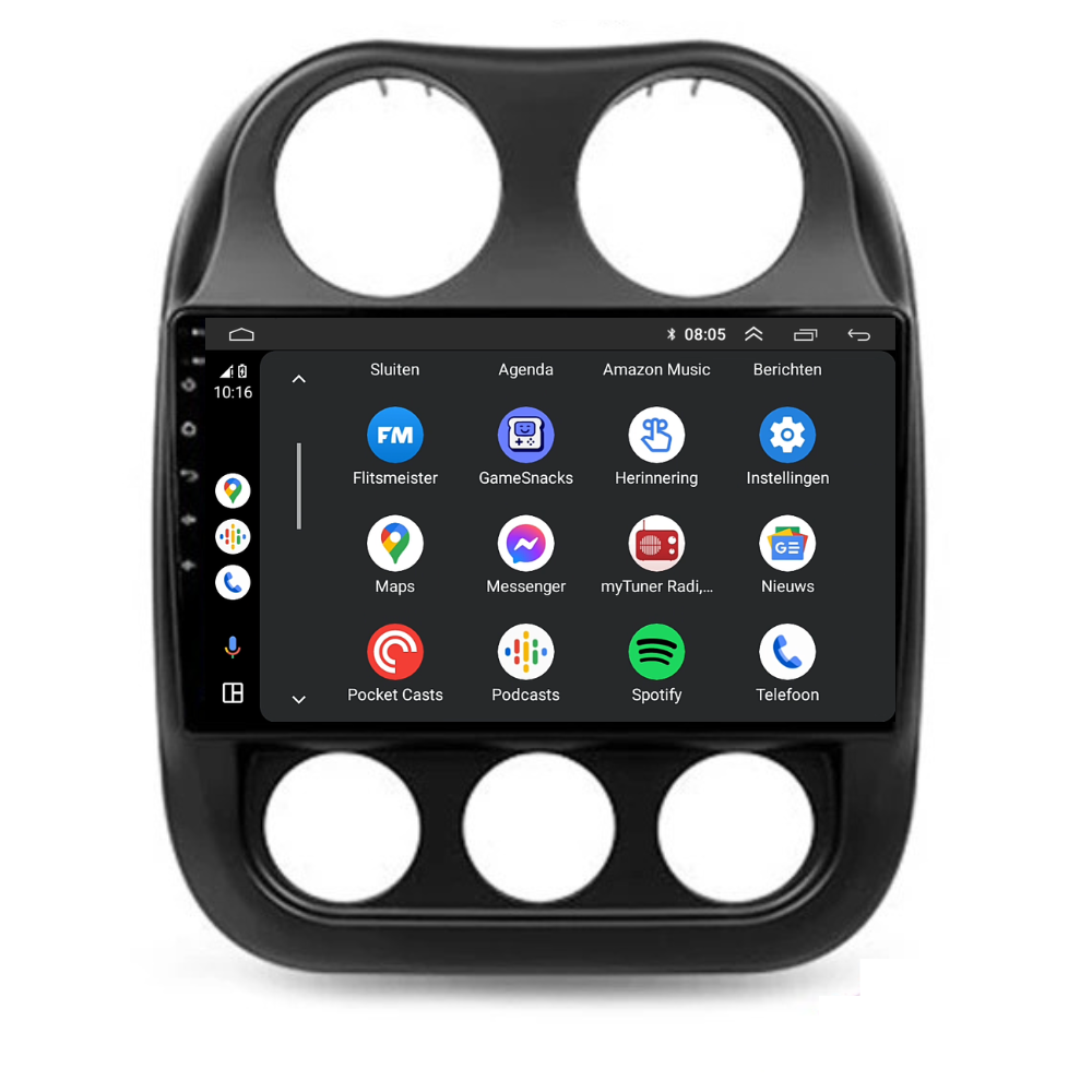 Jeep Compass | Android 13 | Autoradio | 2010 t/m 2016 | Carplay & Android Auto