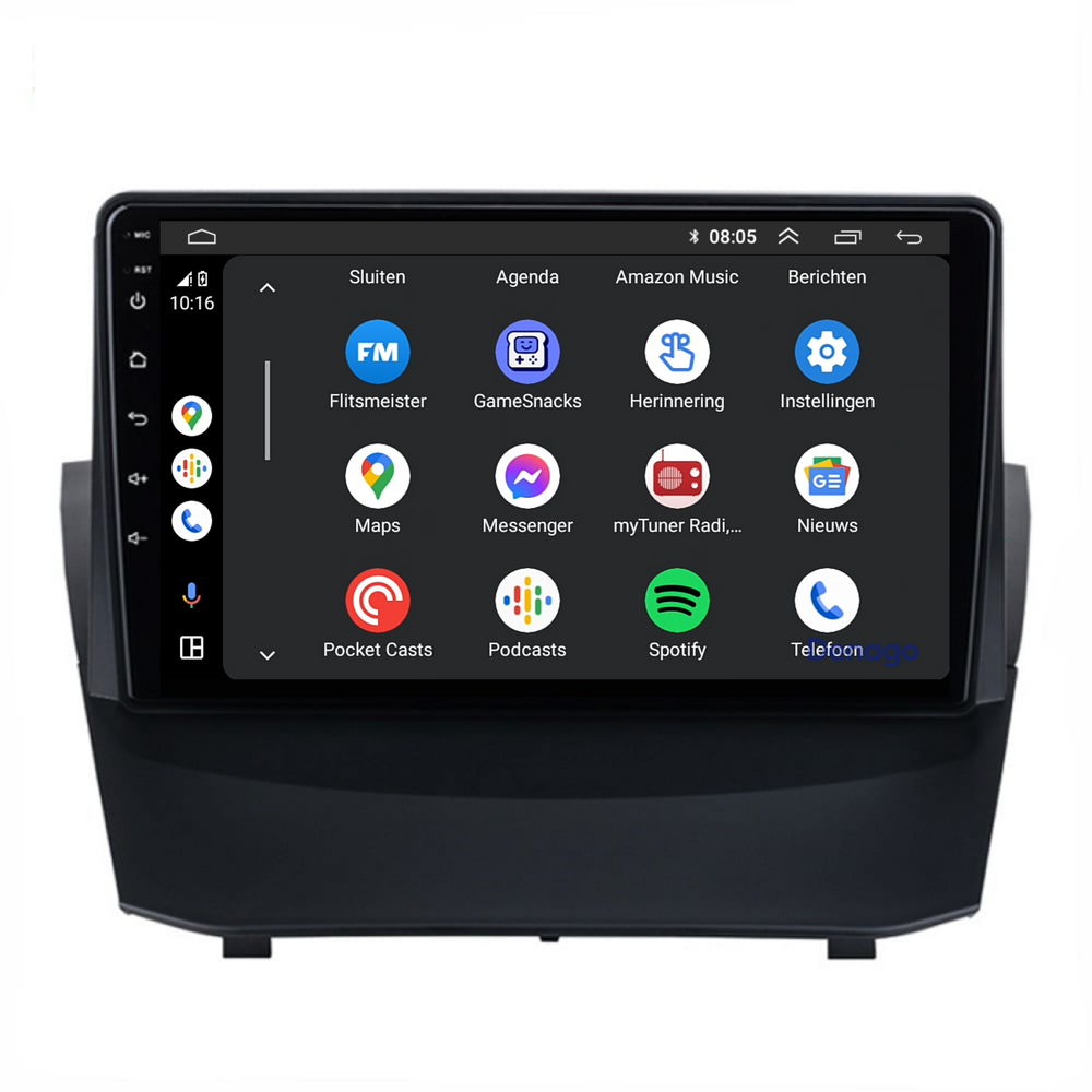 Ford Fiesta CarPlay autoradio | 2009 t/m 2012 | Denago DNG-A13 | 9 inch | Android 13 | Draadloos CarPlay & Android Auto