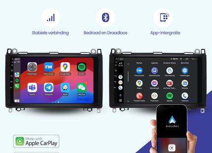 Mercedes A-Klasse CarPlay autoradio | 2004 t/m 2012 | Denago DNG-A09 | 9 inch | Android 13 | Draadloos CarPlay & Android Auto