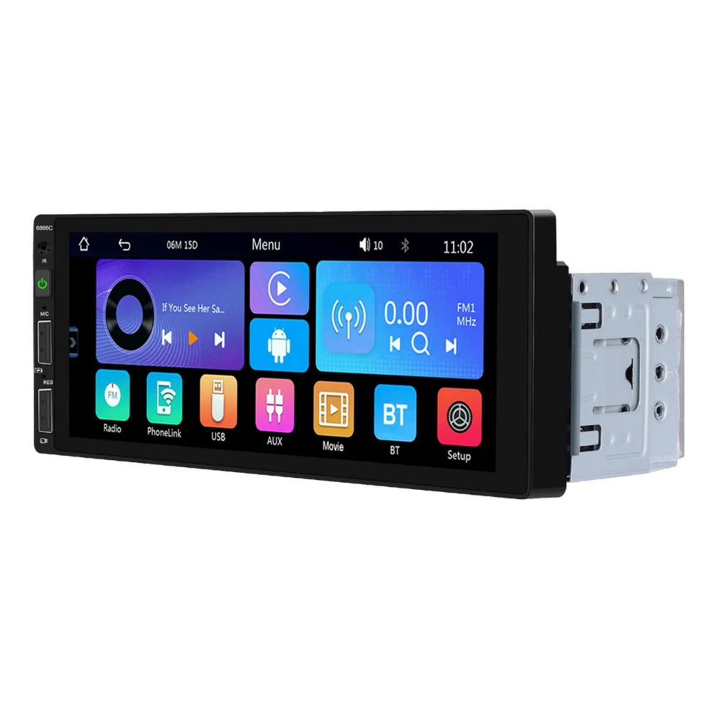 1-DIN | Autoradio | Touchscreen | Android 13 | CarPlay & Android Auto | Bluetooth | 2GB RAM | 64GB Opslag