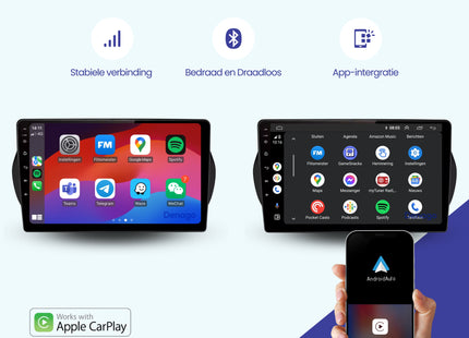 Peugeot Bipper CarPlay autoradio | 2008 t/m 2019 | Denago DNG-A57 | 9 inch | Android 13 | Draadloos CarPlay & Android Auto