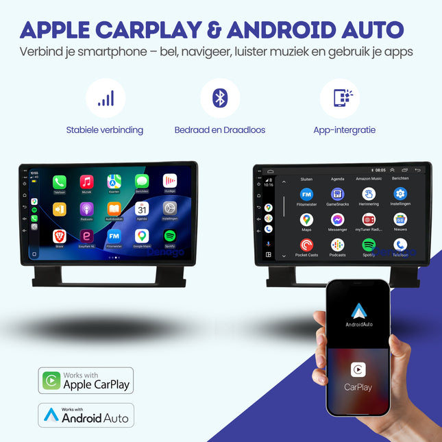 Opel Astra J CarPlay autoradio | 2009 t/m 2016 | Denago DNG-A407 | 9 inch | Android 13 | Draadloos CarPlay & Android Auto