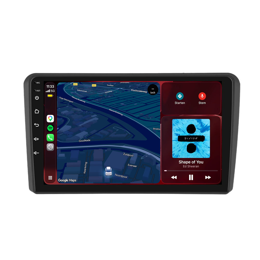 Audi A3 | Android 15 | 9 inch Autoradio | 2004 t/m 2013 | CarPlay & Android Auto