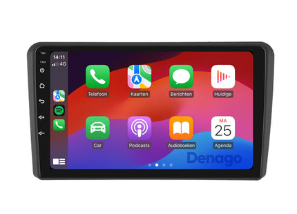 Audi A3 CarPlay autoradio | 2004 t/m 2013 | Denago DNG-A25 | 9 inch | Android 13 | Draadloos CarPlay & Android Auto