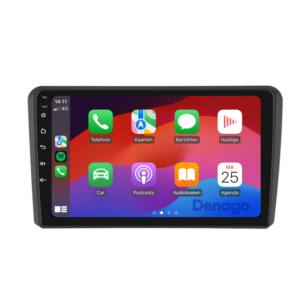 Radio para coche Audi A3 CarPlay | 2004 a 2013 | Denago DNG-A25 | 9 pulgadas | Androide 13 | CarPlay inalámbrico y Android Auto