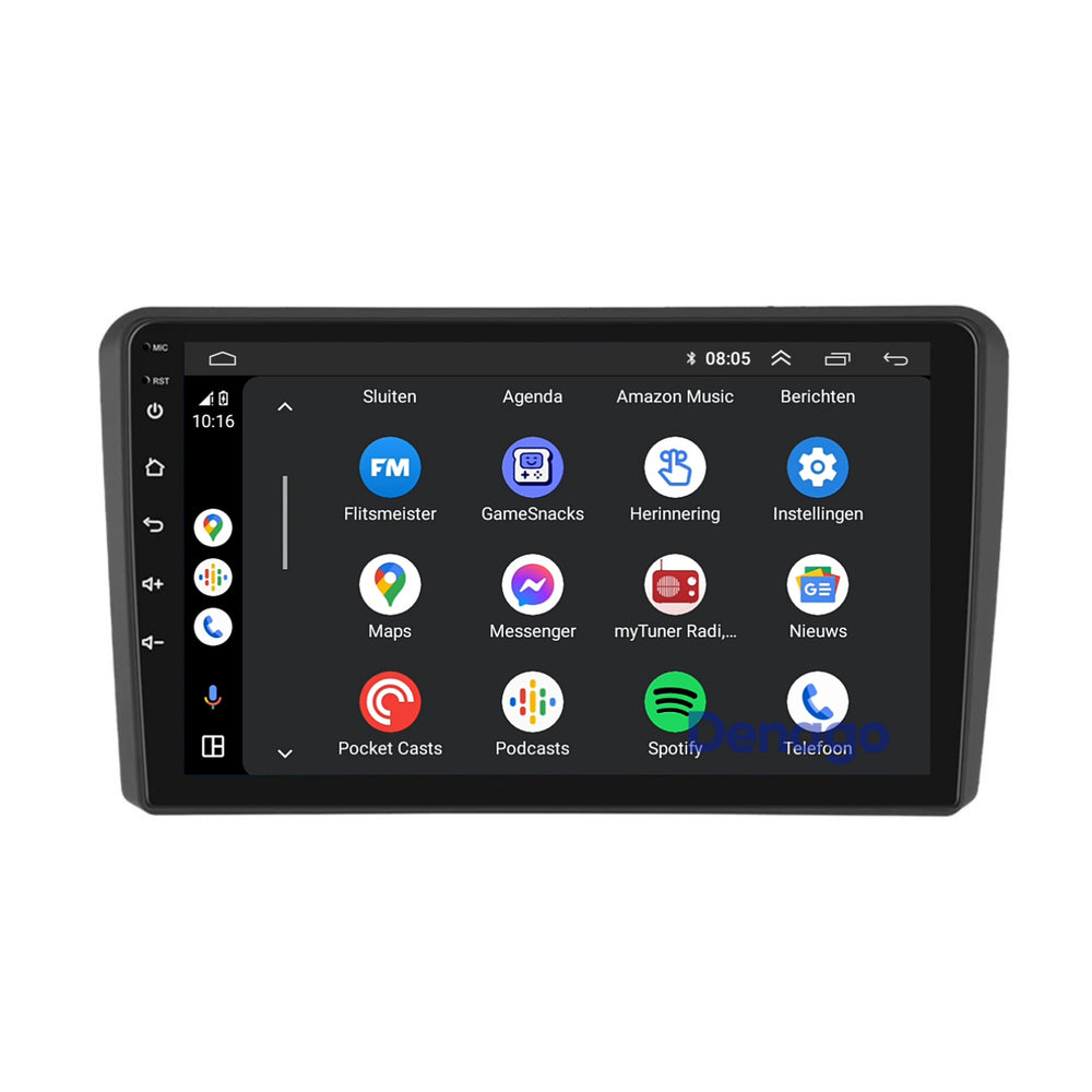 Radio para coche Audi A3 CarPlay | 2004 a 2013 | Denago DNG-A25 | 9 pulgadas | Androide 13 | CarPlay inalámbrico y Android Auto