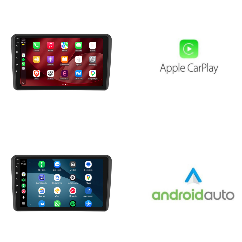 Audi A3 | Android 15 | 9 inch Autoradio | 2004 t/m 2013 | CarPlay & Android Auto