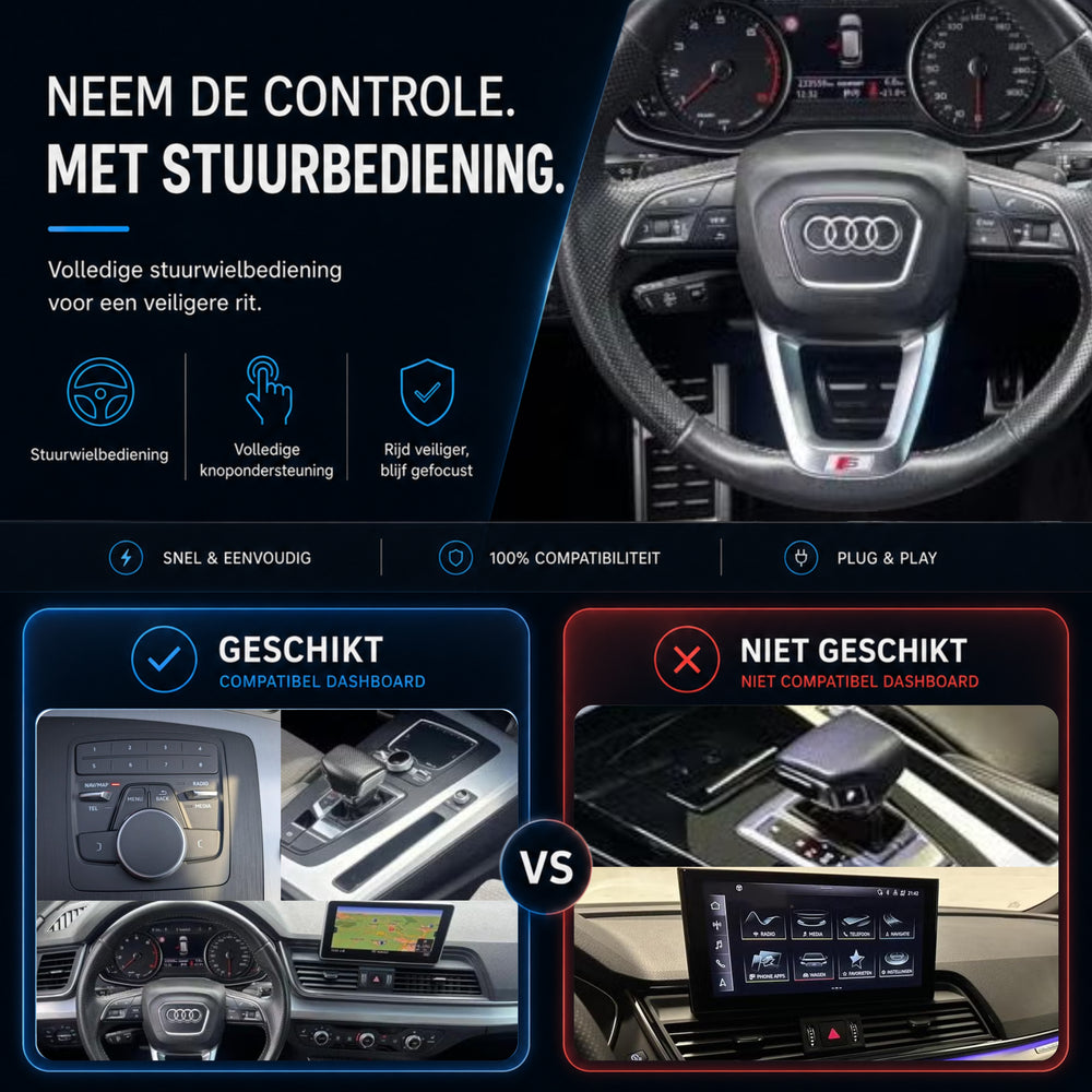 Audi Q5 en Audi SQ5 | 2017 t/m 2019 | CarPlay & Android Auto Box | MIB