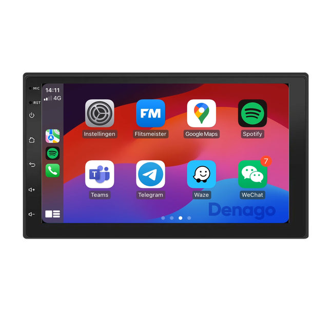 Universeel 2-DIN CarPlay autoradio | Denago DNG-1152 | 7 inch | 4+64GB | Android 13 | Draadloos CarPlay & Android Auto