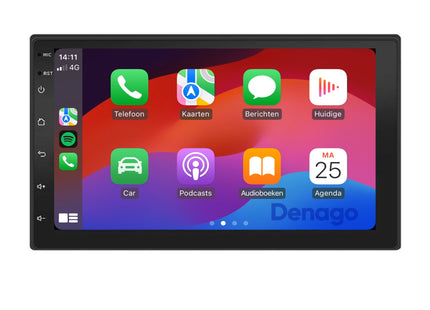 Universeel 2-DIN CarPlay autoradio | Denago DNG-1152 | 7 inch | 4+64GB | Android 13 | Draadloos CarPlay & Android Auto