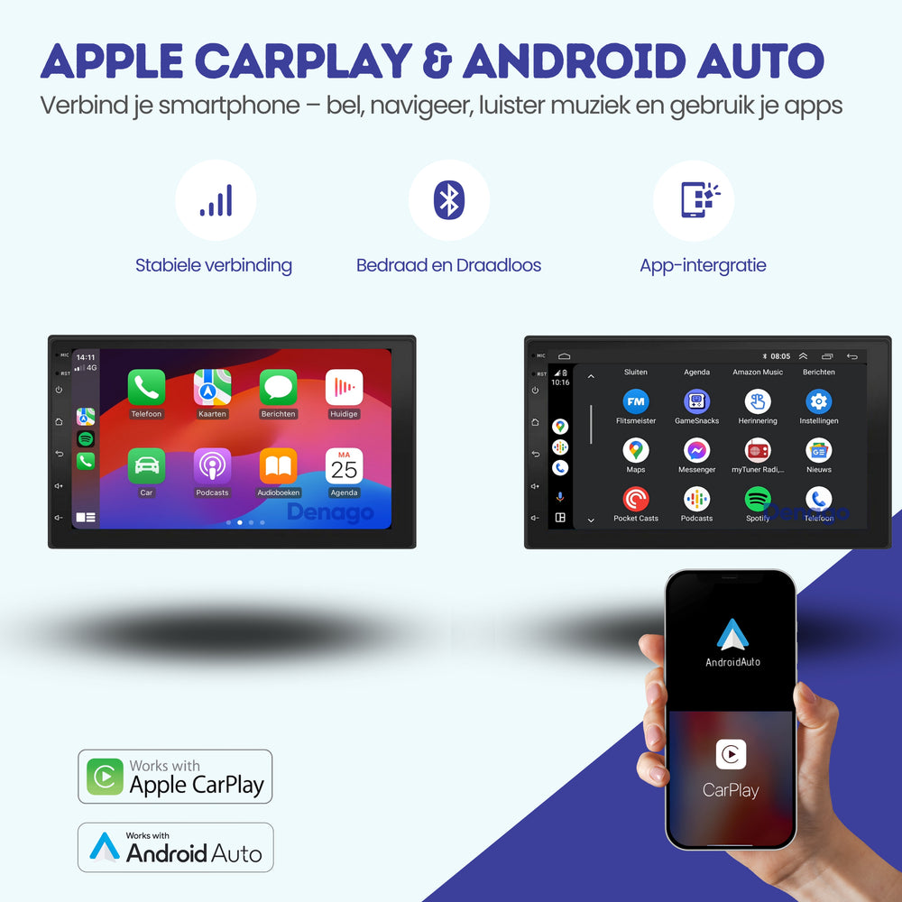 Radio de coche 2 Din CarPlay inalámbrico - Android 10