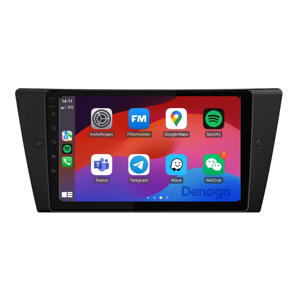 BMW 3 Serie CarPlay autoradio | 2005–2013 | Denago DNG-A72 | 9 inch | Android 13 | Draadloos CarPlay & Android Auto