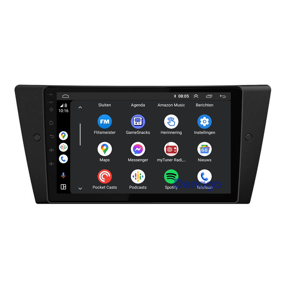 BMW 3 Serie CarPlay autoradio | 2005–2013 | Denago DNG-A72 | 9 inch | Android 13 | Draadloos CarPlay & Android Auto