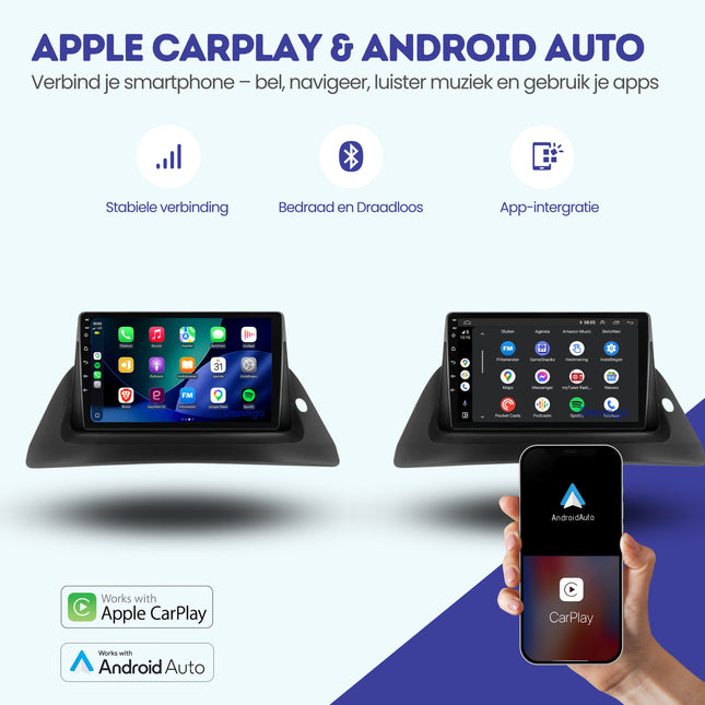 Renault Kangoo CarPlay autoradio | 2015 t/m 2018 | Denago DNG-A390 | 9 inch | Android 13 | Draadloos CarPlay & Android Auto