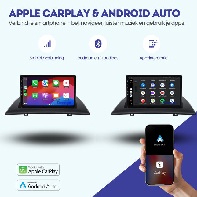 BMW X3 E83 CarPlay autoradio | 2004 t/m 2012 | Denago DNG-A349 | 9 inch | Android 13 | Draadloos CarPlay & Android Auto