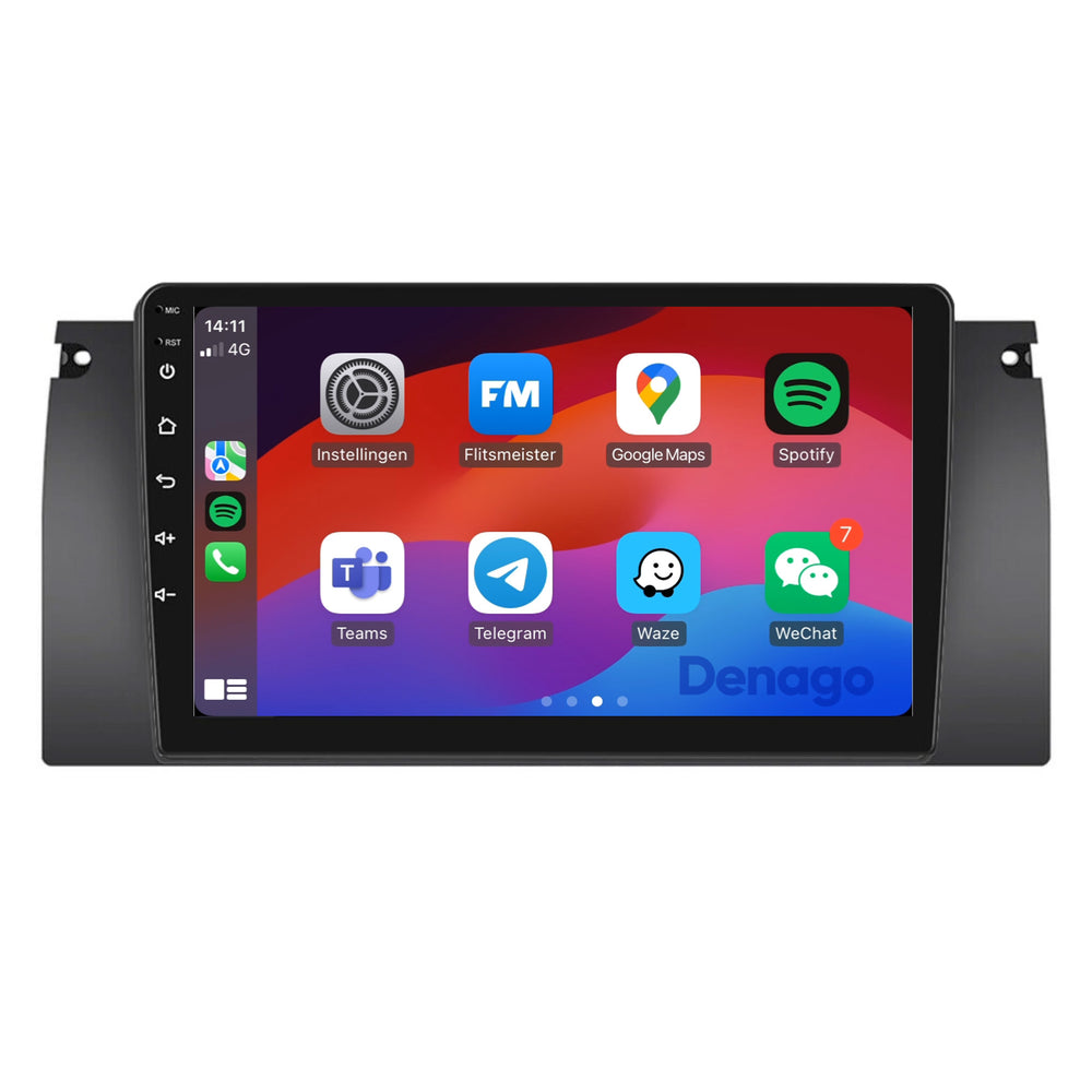 BMW X5 CarPlay autoradio | 1999 t/m 2005 | Denago DNG-A301 | 9 inch | Android 13 | Draadloos CarPlay & Android Auto