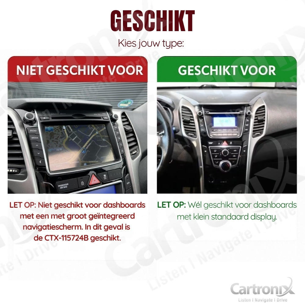 Hyundai I30 | 2012 t/m 2017 | Android 14 | 4+64GB | CarPlay & Android Auto | Originele Navigatie