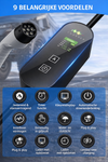 Portable EV Home Charger Type 2 | 3.6 kW | 5m Cable | Schuko Plug | Adjustable Charging Current (8A/10A/13A/16A) | LCD Display | 1-Phase | Water Resistant | Includes Storage Bag | For Electric Cars