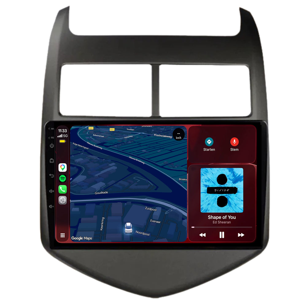 Chevrolet Aveo CarPlay & Android Auto radio | 2013 t/m 2015 | 9 inch | Android 15 | CTX-7129