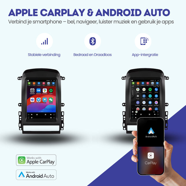 Chevrolet Captiva CarPlay autoradio | 2006 t/m 2012 | Denago DNG-A420 | 9.7 inch Tesla Style | Android 13 | Draadloos CarPlay & Android Auto