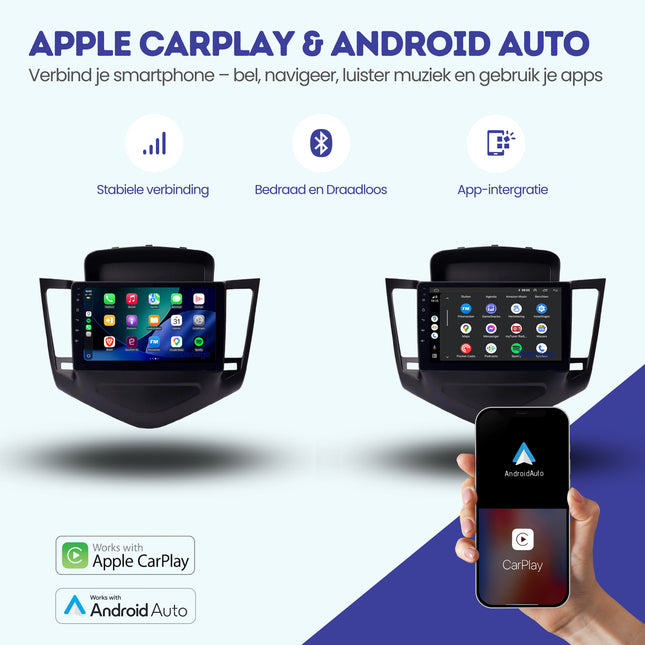 Chevrolet Cruze CarPlay autoradio | 2008 t/m 2012 | Denago DNG-A112 | 9 inch | Android 13 | Draadloos CarPlay & Android Auto