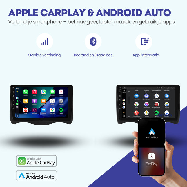 Citroën C2 CarPlay autoradio | 2002 t/m 2006 | Denago DNG-A457 | 9 inch | Android 13 | Draadloos CarPlay & Android Auto