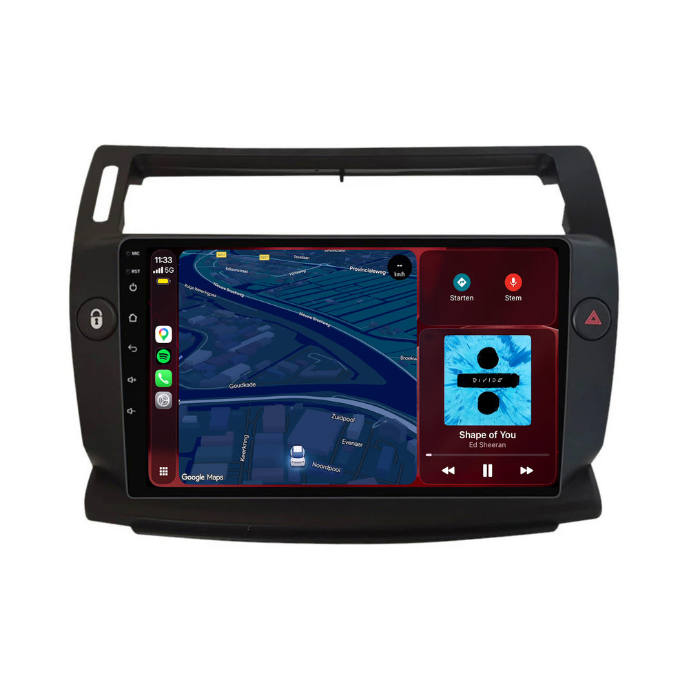 Citroën C4 CarPlay- og Android Auto-radio | 2004–2010 | 9 tommer | Android 15 | CTX-7318