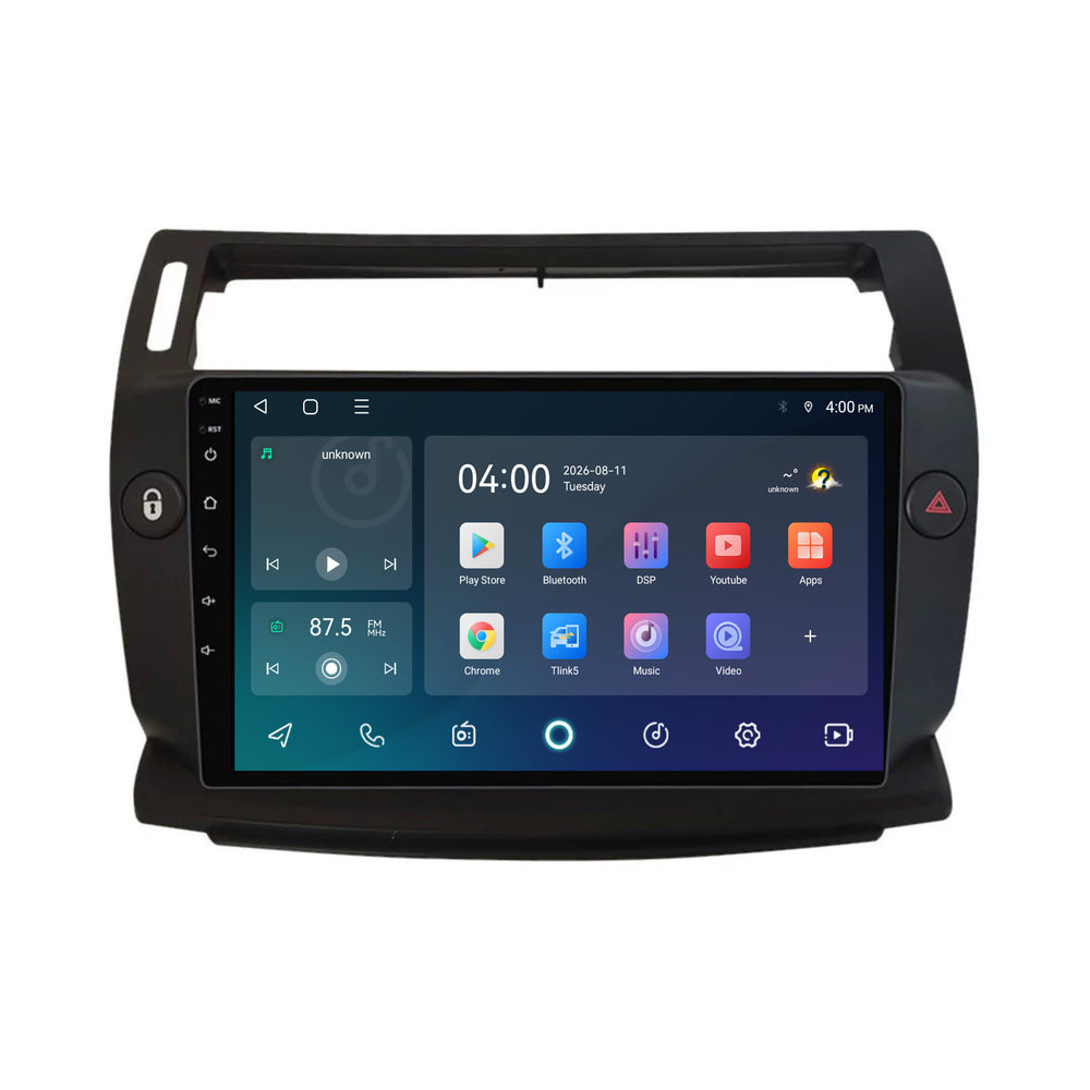 Citroën C4 CarPlay- og Android Auto-radio | 2004–2010 | 9 tommer | Android 15 | CTX-7318