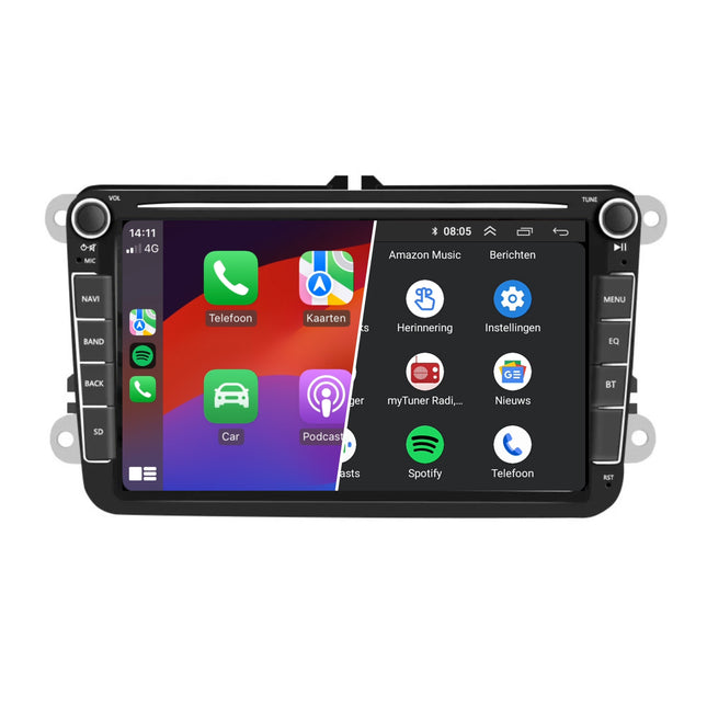 8 INCH Skoda Draadloos CarPlay | Android Auto | Android 13