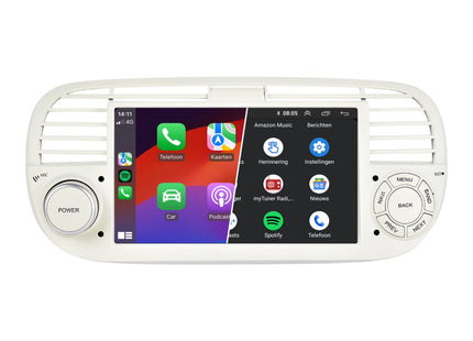 Android 13 CarPlay Autoradio voor Fiat 500 | 2007 t/m 2015
