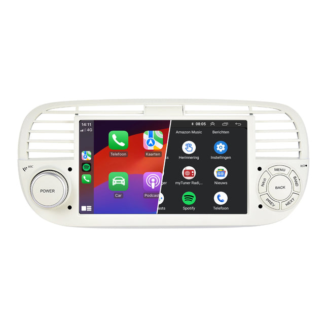 Android 13 CarPlay Autoradio voor Fiat 500 | 2007 t/m 2015