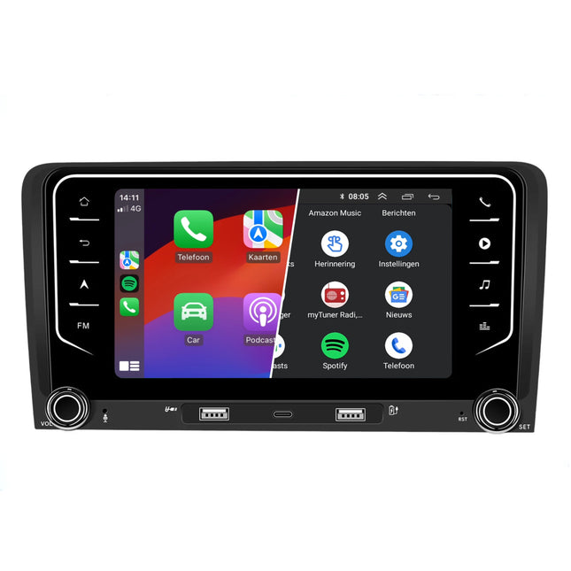 Audi A3 CarPlay Autoradio | Android 13 | 2GB + 64GB | 2004 t/m 2013 | Android Auto