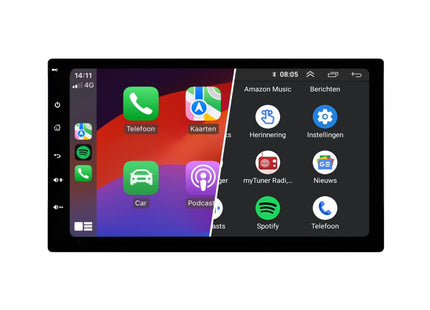 Universele 1 DIN Autoradio | 9 inch | Draadloos CarPlay & Android Auto
