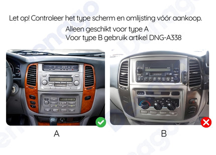Toyota Land Cruiser 100 CarPlay autoradio | 2005 t/m 2007 | Denago DNG-A310 | 10 inch | Android 13 | Draadloos CarPlay & Android Auto | Grijs frame