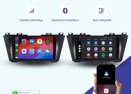 Autoradio Mazda 5 CarPlay | 2010 à 2015 | Denago DNG-A321 | Écran 9 pouces | Android 13 | CarPlay sans fil & Android Auto