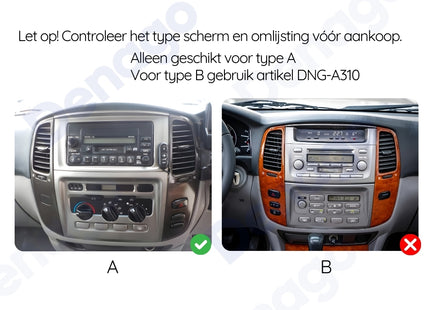 Toyota Land Cruiser LC100 CarPlay autoradio | 2005 t/m 2007 | Denago DNG-A338 | 9 inch | Android 13 | Draadloos CarPlay & Android Auto