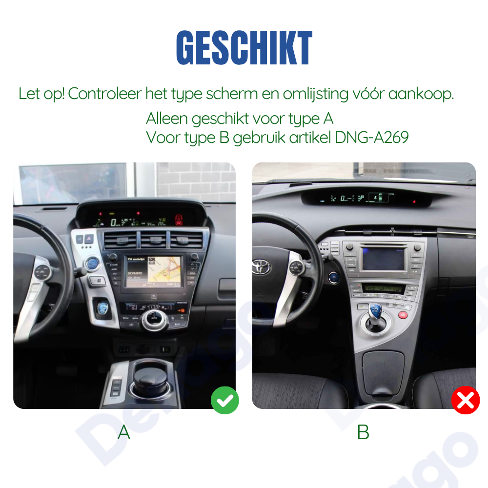 Toyota Prius Plus CarPlay autoradio | 2009 t/m 2015 | Denago DNG-A365 | 9 inch | Android 13 | Draadloos CarPlay & Android Auto