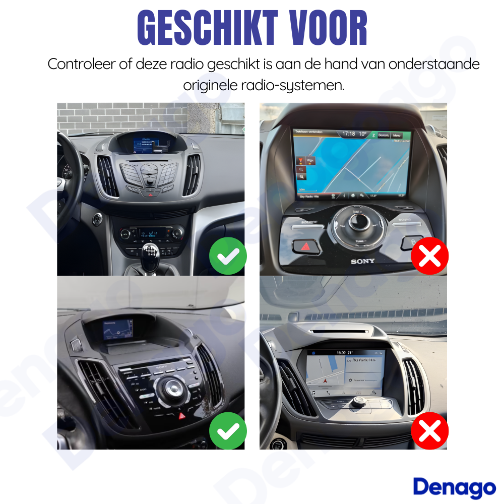 Ford Kuga CarPlay car radio | 2013 to 2017 | Denago DNG-A87 | 9 inches | Android 13 | Wireless CarPlay & Android Auto