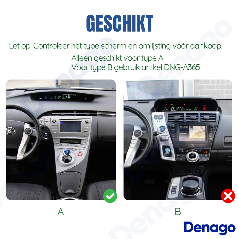 Toyota Prius CarPlay autoradio | 2009 t/m 2015 | Denago DNG-A397 | 9 inch | Android 13 | Draadloos CarPlay & Android Auto