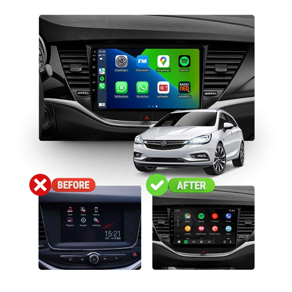 Opel Astra | Astra K | Astra Turbo | Androide 13 | Radio de coche | 2016 a 2021 | Carplay y Android Auto