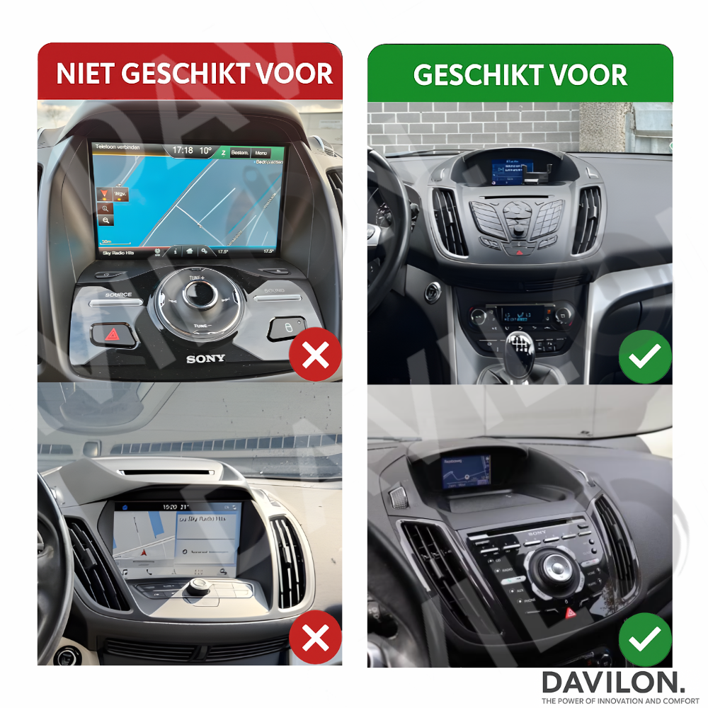 Davilon Ford Kuga | C-Max | Androide 13 | Radio de coche | 2011 a 2017 | CarPlay y Android Auto