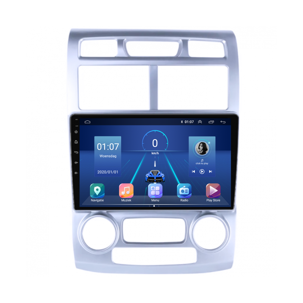 Kia Sportage CarPlay Autoradio | 2004 t/m 2010 | Zilver